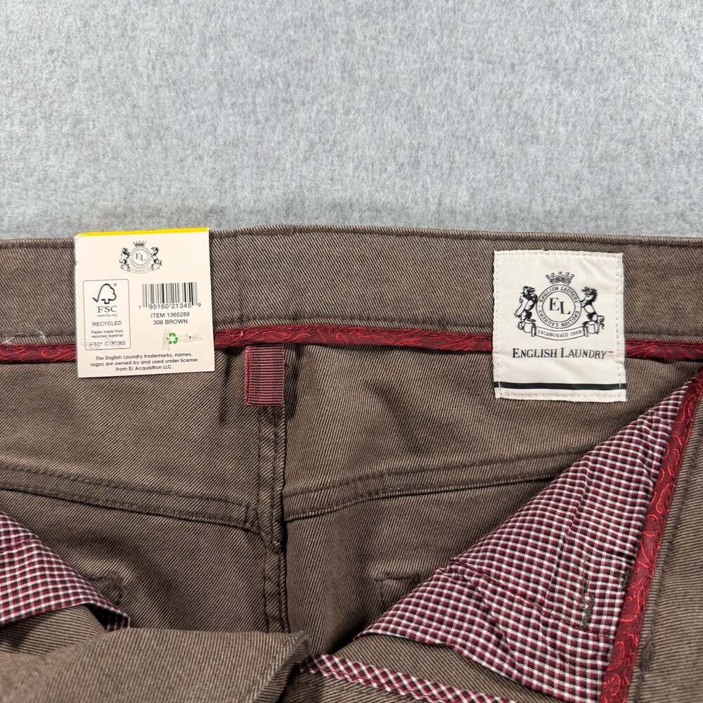 English Laundry Mens Brown 5-Pocket Straight Leg Casual Pants Size 32x30 - Picture 3 of 8